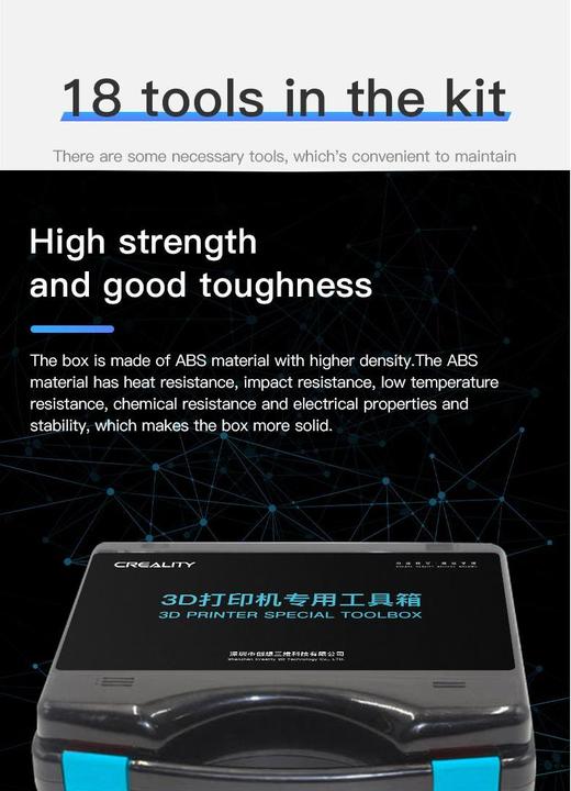 Actual product image Creality Toolbox for 3D printer (Maintanance Kit)