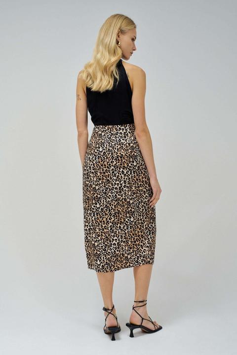 Image du produit Salsa Jeans Midirock Animal Print Skirt with Button Detail (XS)