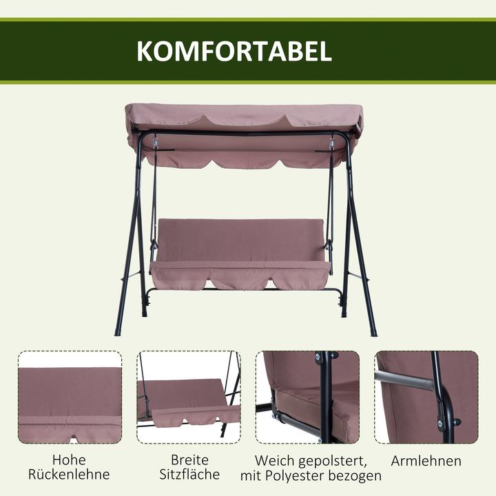 Produktbild Outsunny Hollywoodschaukel als 3-Sitzer