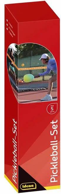 Idena Set pickleball rete 2x racchette/palle 5 pezzi