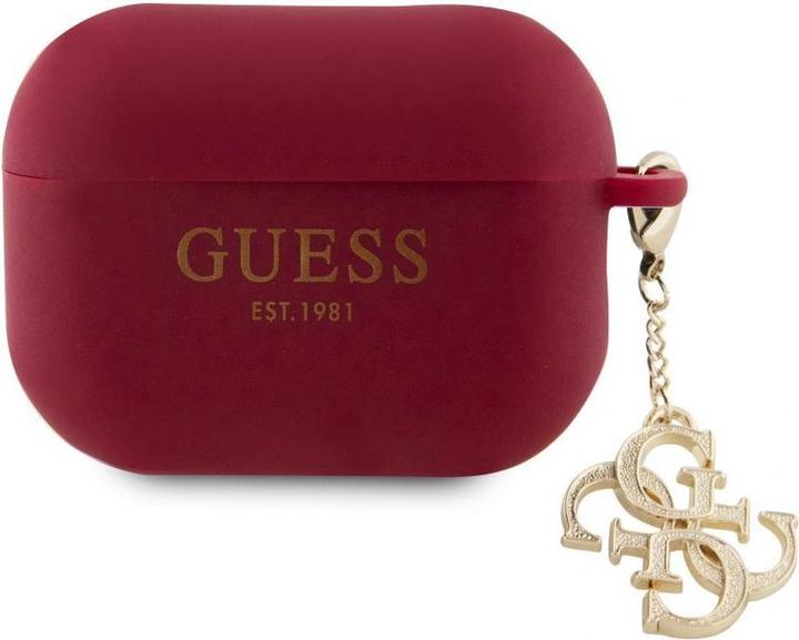 Image du produit Guess GUAP2LECG4M Coque AirPods Pro 2 pourpre/magenta Silicone liquide pailleté Triangle Charm (Sac pour écouteurs)