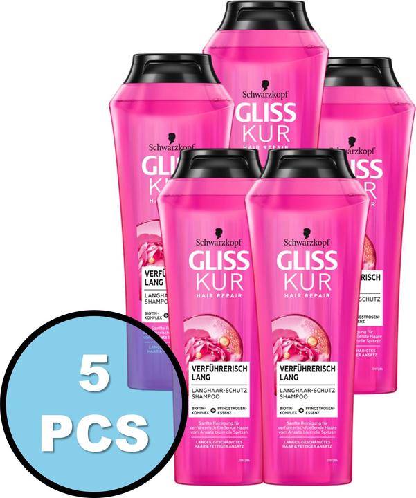 Schwarzkopf 5xKur Shampoo 250ml Verführerisch Lang (250 ml, Flüssiges Shampoo)