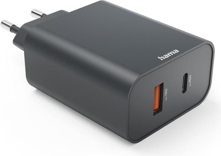 Immagine prodotto Hama Caricabatterie rapido, USB-C, USB-A, Power Delivery (PD), 45 W, antracite (45 W)
