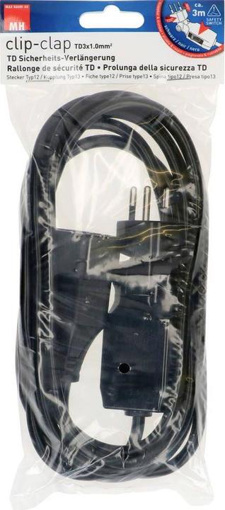 Image du produit Max Hauri clip-clap Rallonge TD H05VV-F3G1.0 (3 m, Type 12)