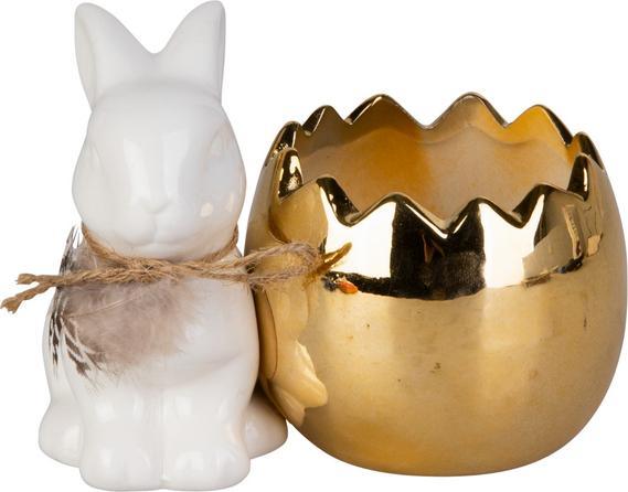 Produktbild MICA Living Hase mit Eierschalentopf - ca. 12 x 8,5 x 9 cm