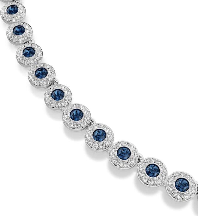 Produktbild Swarovski Una Angelic Tennis Halskette Rundschliff Blau Rhodiniert (Swarovski Metall)