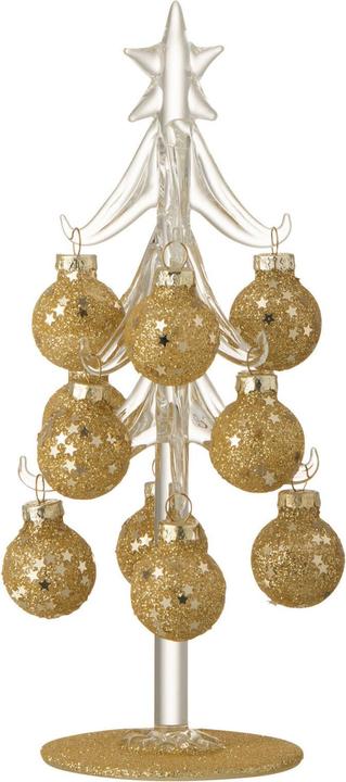Image du produit J-Line Sapin + Boules De Noel Etoiles Verre Or Small