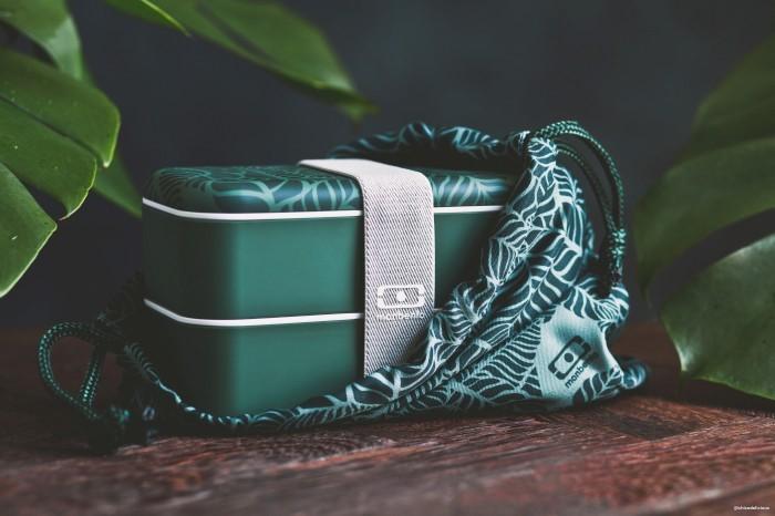 Actual product image Monbento Lunch Bag MB Pochette M Jungle - Polyester Bento Bag - Perfect for Office/Meal Prep/S