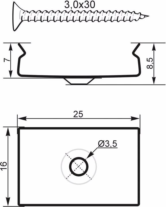 Immagine prodotto Eurolite Staffa per profilo a U 20mm in metallo