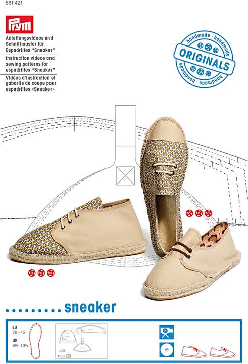 Prym Video su come realizzare espadrillas, scarpe da ginnastica con motivo