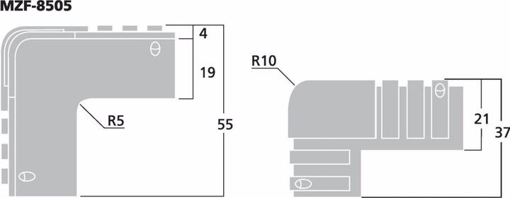 Immagine prodotto Monacor Angolo in plastica PVC a 3 gambe 55x55x37mm