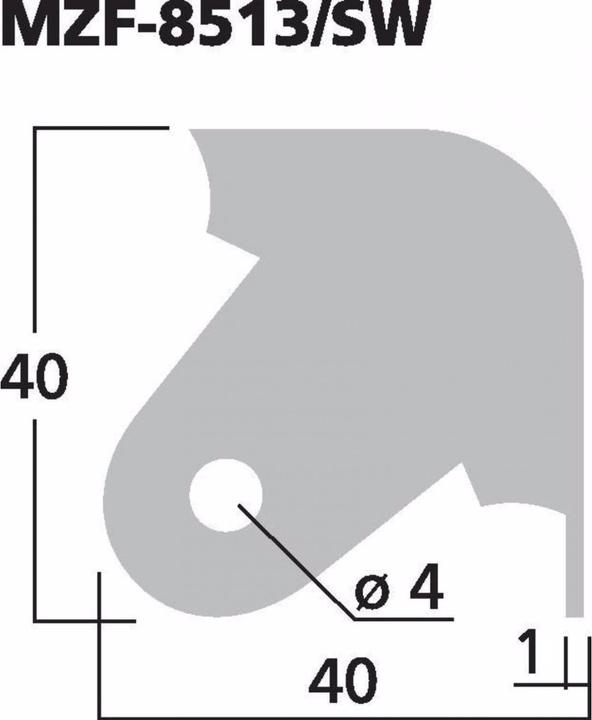 Produktbild Monacor Metallecke Schwarz 2-schenklig, 1mm-Stahl