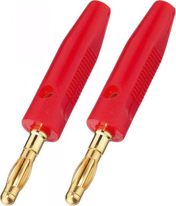 Actual product image Monacor LS banana plug pair plastic red d:4mm