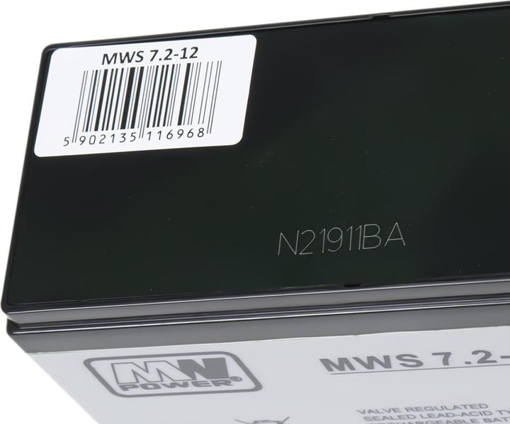 Actual product image Mw Power MWS 7.2-12 UPS battery Sealed lead acid (VRLA) 7.2 Ah