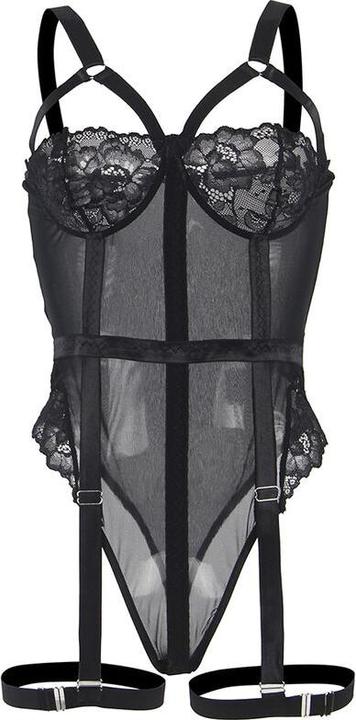 Produktbild Subblime Teddy Mit Strumpfband-Detail Brust Schwarz L/Xl (L)