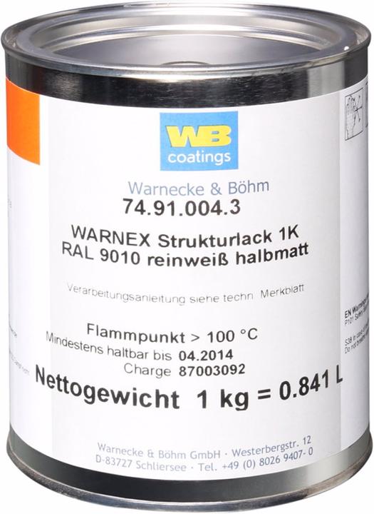 Produktbild WB Coatings 0131 WHI Strukturlack weiss