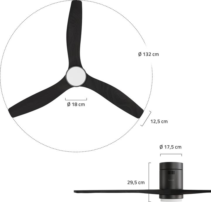 Productafbeelding Hombli Deckenventilator mit Licht (43 dB)