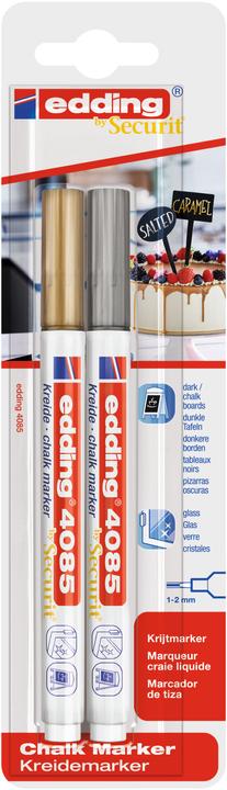 Edding Chalk marker 4085 pastel green (Gold, Silver, 2 mm, 2 x)