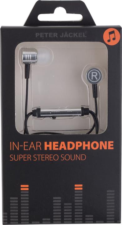 Actual product image Peter Jäckel IN-EAR Headphone Silver with 3.5mm jack connection (Cable)
