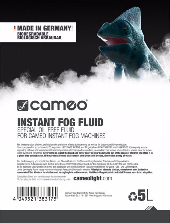Immagine prodotto INSTANT FOG FLUID 5 L Speciale senza olio (Liquido nebulizzato)