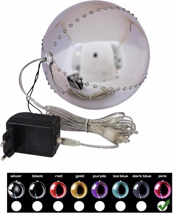 Europalms LED Boule de neige 15cm, rose