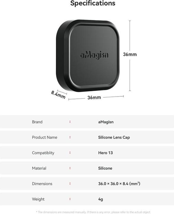 Actual product image aMagisn Silicone lens protector (GoPro Hero 13)