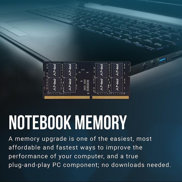 Actual product image PNY Notebook memory Performance, SODIMM, DDR4, 16 GB, 3200 MHz, CL22 (MN16GSD43200-TB) (1 x 16GB, 3200 MHz, DDR4-RAM, SO-DIMM)