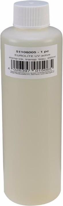 Actual product image Eurolite UV active stamping ink, transparent blue, 250ml