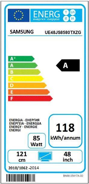 Energie-Label Samsung Ue48js8580 (48", 4K)