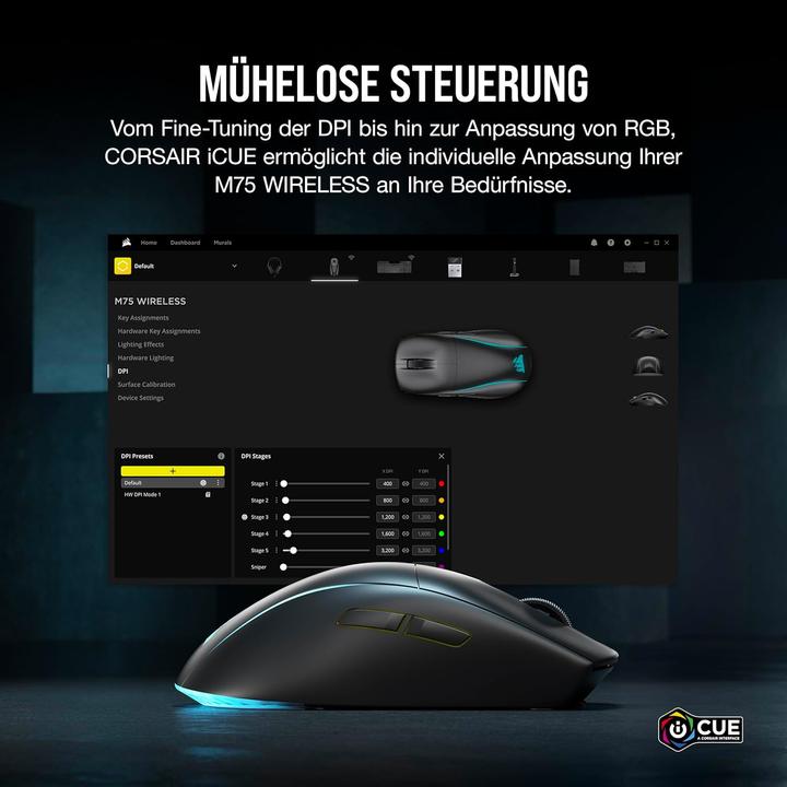 Immagine prodotto Corsair M75 (Senza fili, Cablato)