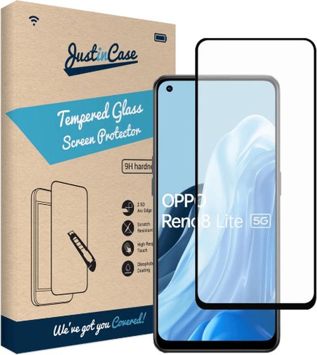 Actual product image Just in Case Tempered Glass Edge To Edge Screen Protector Oppo Reno 8 Lite (1 Piece, Oppo Reno 8 Lite 5G)