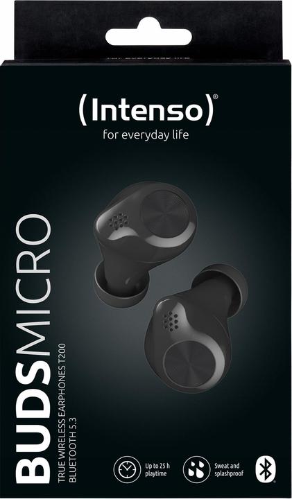 Image du produit Intenso Buds Micro - TWS True Wireless Headphones T200 avec mode jeu et jusqu'à 25 heures de lecture de (6.50 h, Sans fil)
