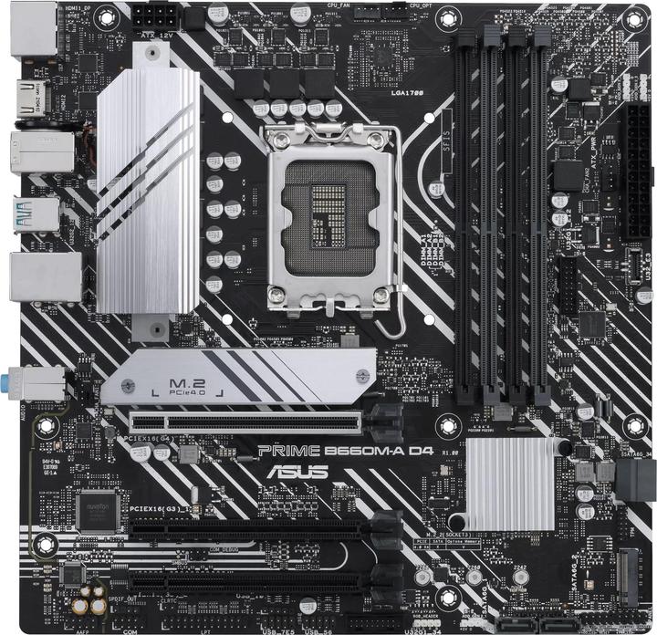 Actual product image ASUS MB PRIME B660M-A D4-CSM (Intel,1700,DDR4,mATX) (LGA 1700, Intel B660, mATX)