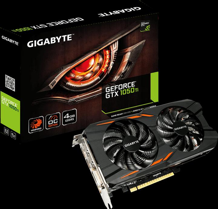 Actual product image Gigabyte GeForce GTX 1050 Ti WindForce OC (4 GB)