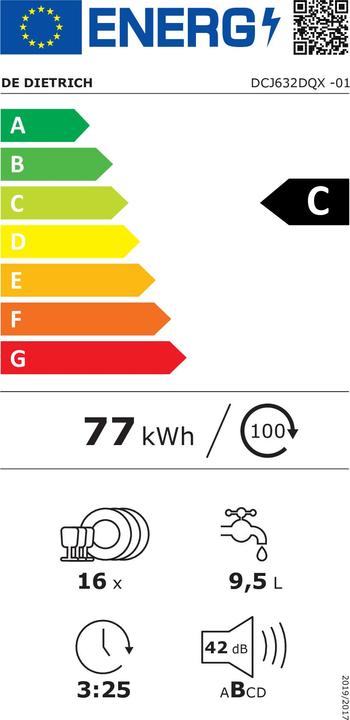 Energie-Label De Dietrich Geschirrspüler DCJ632DQX