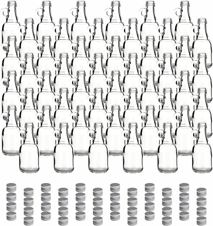 Produktbild Gouveo Mini Glasflaschen-Set mit Henkel und Schraubverschluss, 48 Stück (48 Stk., 0.04 l)