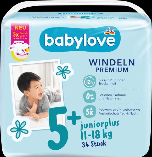 Actual product image dm babylove Premium-Windeln (Size 5+, Pack, 34 Piece)