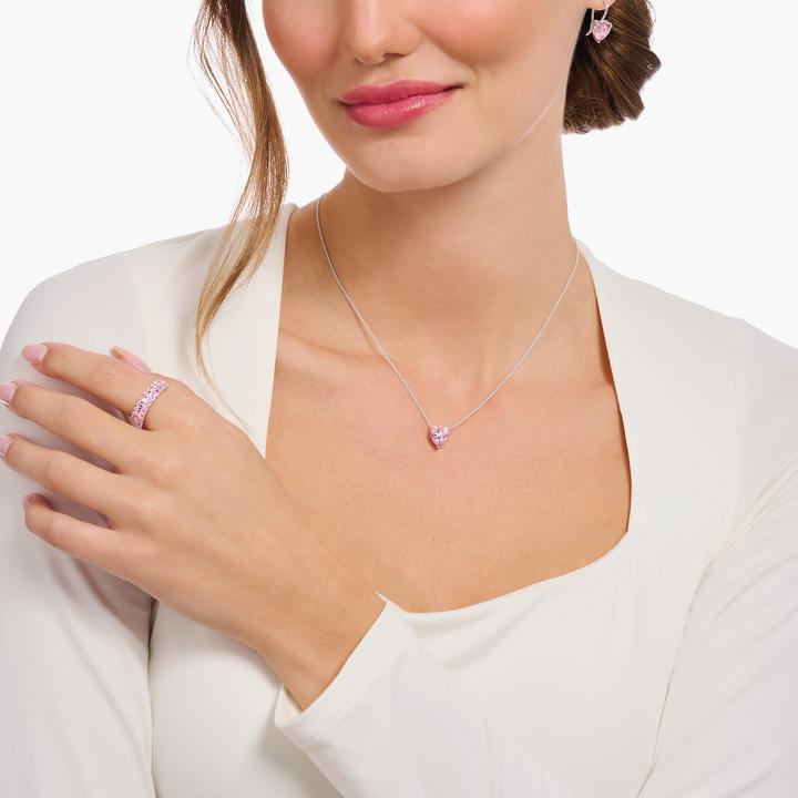 Immagine prodotto Thomas Sabo Collana con ciondolo a forma di cuore rosa in argento (Argento 925, 40 - 45 cm)