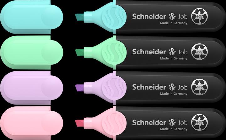 Immagine prodotto Schneider Pennarello pastello Job (Lillà, Verde menta, Turchese, Rosa, 5 mm, 4 x)