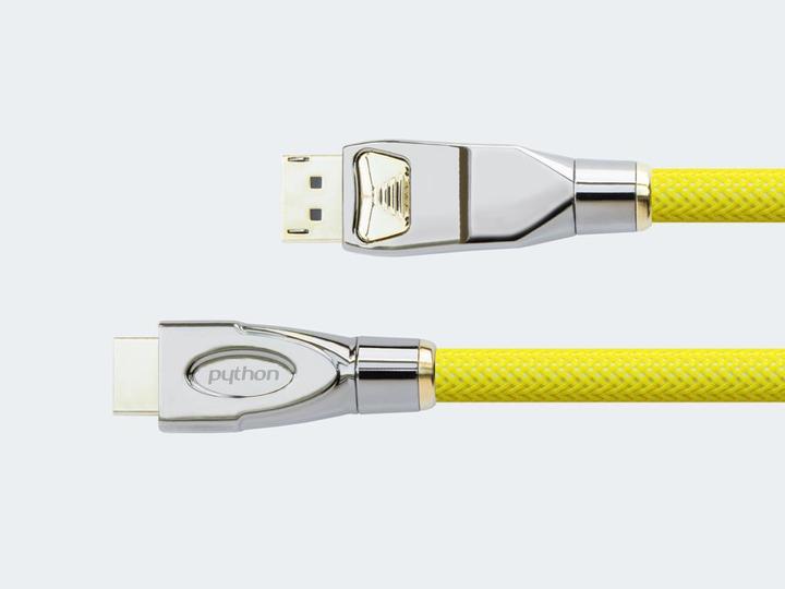 Produktbild Python Anschlusskabel DisplayPort 1.2 an HDMI 2.0, 4K2K / UHD, 24K vergoldete Kontakte, OFC, Nylongeflecht (1 m, DisplayPort)