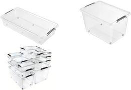 Immagine prodotto keeeper Cassetta portaoggetti / clip box Lars, con rotelle, 40 litri naturale-trasparente, coperchio (40 l)