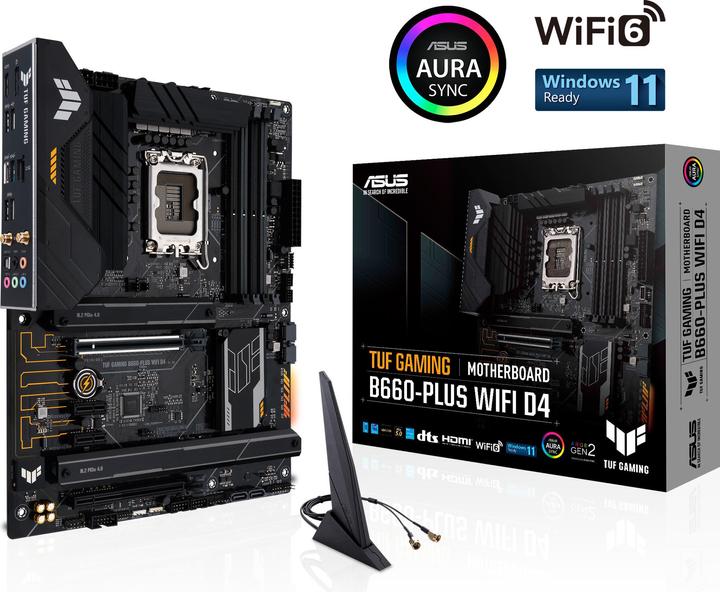 Produktbild ASUS TUF GAMING B660-PLUS D4 (LGA 1700, Intel B660, ATX)