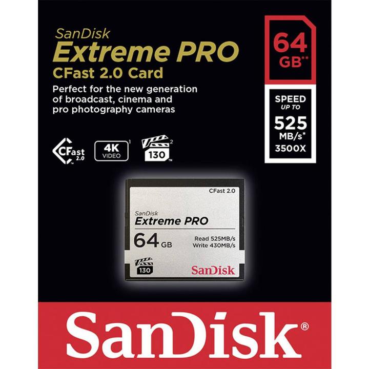 Immagine prodotto SanDisk Scheda CFast Extreme Pro 64GB (64 GB, CFast 2.0)