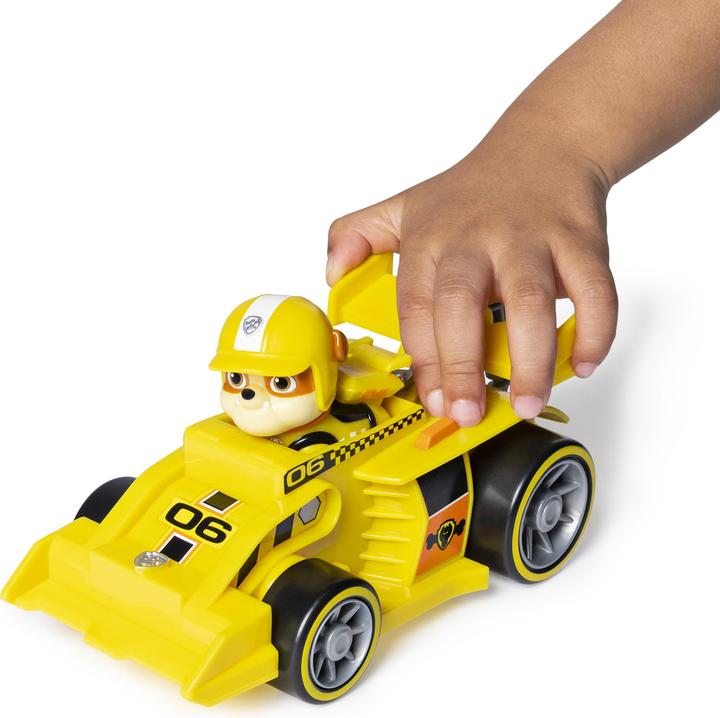 Actual product image Spin Master Rubbles Race & Go Deluxe basic vehicle with figure (Ready, Race, Rescue)