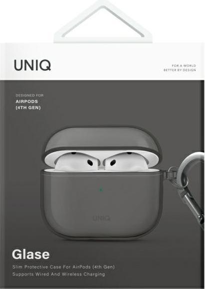 Produktbild Uniq case Glase AirPods 4 glossy smoke