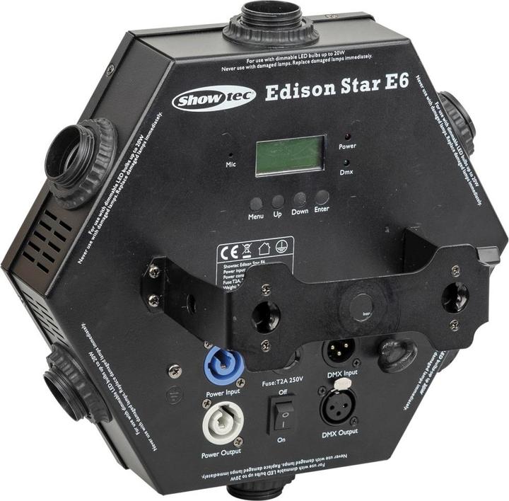 Actual product image Showtec Edison Star E6 DMX LED dimmer with 6 x E27 Socket (LED)
