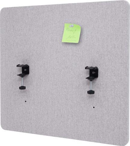 Mendler Acoustic desk partition, office privacy screen desk pin board, double wall fabric/textile - 65x60cm