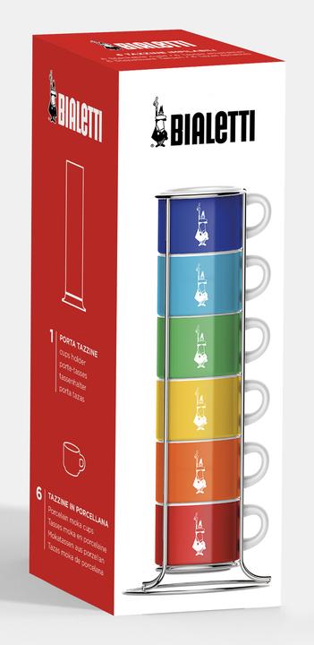 Actual product image Bialetti CUP Set of 6 Porcelain Mugs with Stand Coffee Mug Color 60ml (65 ml, 6 x)