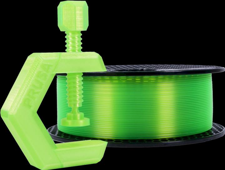 Actual product image Prusa Prusament PETG Neon Green Transparent 1kg (PETG, 1.75 mm, 1000 g, Green)