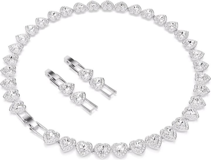Immagine prodotto Swarovski x Ariana Grande Tennis Halskette Verschiedene Schliffe Herz Weiss Rhodiniert (Metallo Swarovski)